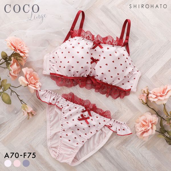 ココランジェ チャーミーハートドット ブラジャー ショーツ セット COCO Linge 大きいサイズ