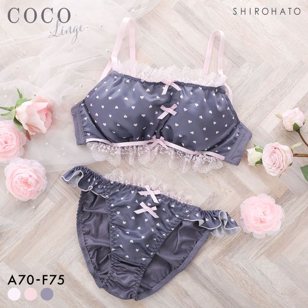 ココランジェ チャーミーハートドット ブラジャー ショーツ セット COCO Linge 大きいサイズ