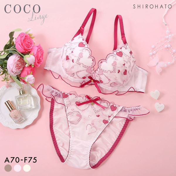 ココランジェ ハートフルメロディー ブラジャー ショーツ セット レース COCO Linge