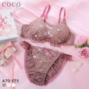 ココランジェ ハートフルメロディー ブラジャー ショーツ セット レース COCO Linge