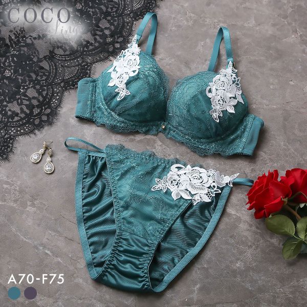 ココランジェ エレガントレーシーモチーフ ブラジャー ショーツ セット COCO Linge