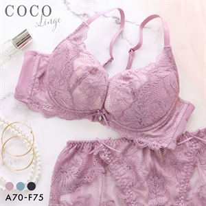 ココランジェ ソフィスティレース ブラジャー ショーツ セット 脇高 モールドカップ 総レース 大きいサイズ COCO Linge