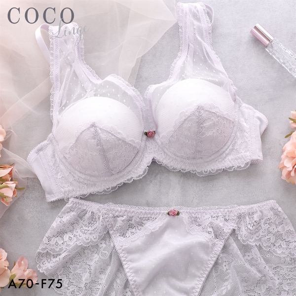 ココランジェ ローズクチュール ハーフカップ ブラジャー バックレース ショーツ セット ABCDEF 大きいサイズ 小さいサイズ COCO Linge