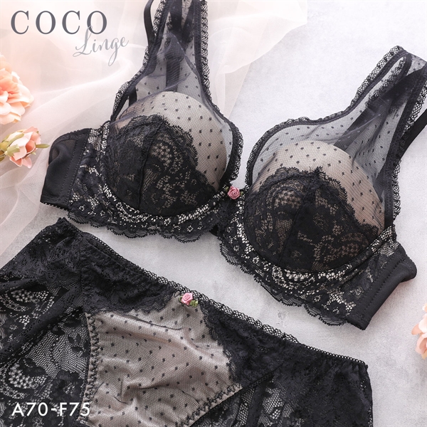 ココランジェ ローズクチュール ハーフカップ ブラジャー バックレース ショーツ セット ABCDEF 大きいサイズ 小さいサイズ COCO Linge