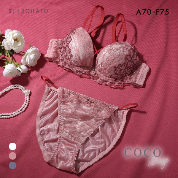 ココランジェ レーシーフラワーコード ブラジャー ショーツ セット COCO Linge
