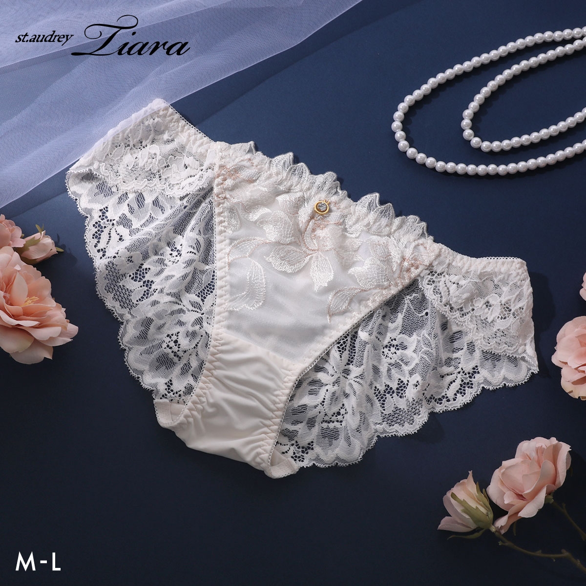 セントオードリー ティアラ ピュアセダクション 総レース バックレース ショーツ 単品 St.Audrey tiara(CP-シャンパン-M)