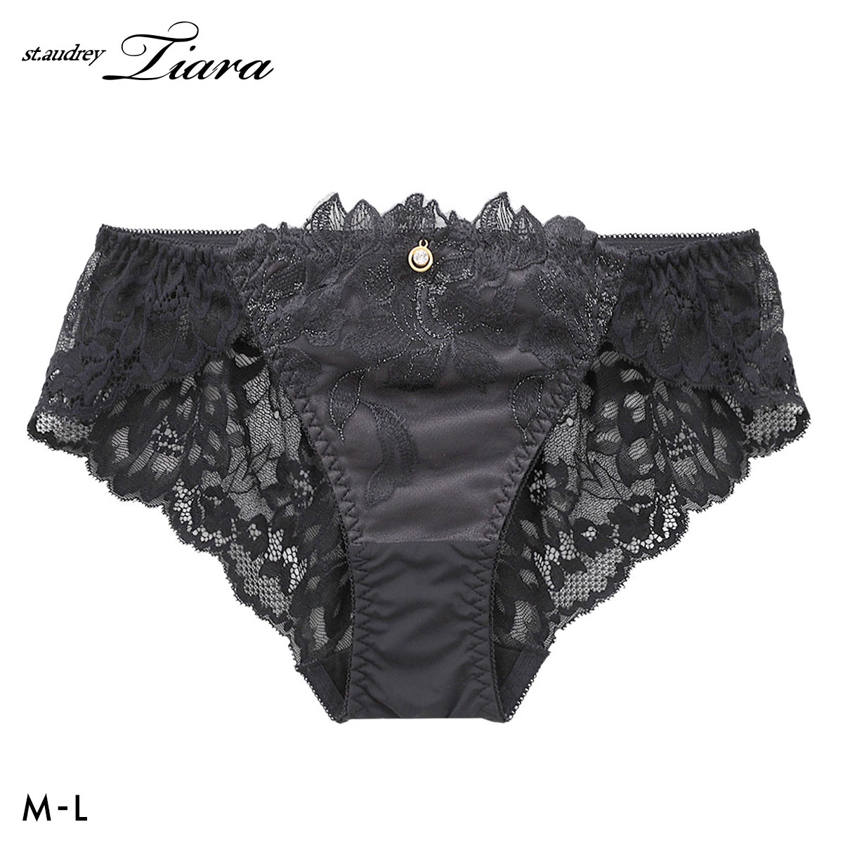 セントオードリー ティアラ ピュアセダクション 総レース バックレース ショーツ 単品 St.Audrey tiara(BK-ブラック-M)