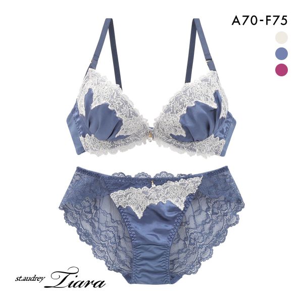 セントオードリー グロリアスジュエリー ブラジャー ショーツ セット バックレース 谷間メイク ダブルパッド St.Audrey tiara