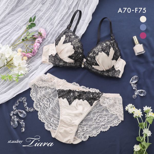 30%OFF セントオードリー グロリアスジュエリー ブラジャー ショーツ セット バックレース 谷間メイク ダブルパッド St.Audrey tiara 30%OFF セントオードリー グロリアスジュエリー ブラジャー ショーツ セット バックレース 谷間メイク ダブルパッド St.Audrey tiara