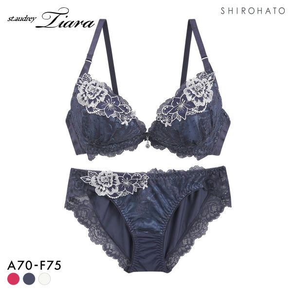 セントオードリー ティアラ シークレットトゥインクルフラワー 3/4カップ ブラショーツセット ABCDEF バックレース St.Audrey tiara