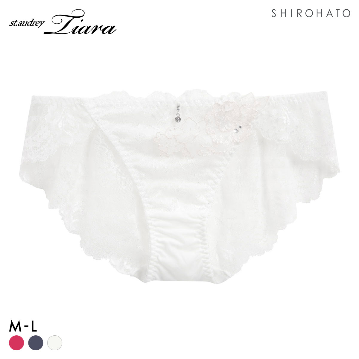 セントオードリー ティアラ シークレットトゥインクルフラワー スタンダード ショーツ 総レース バックレース St.Audrey tiara(OW-オフホワイト-M)