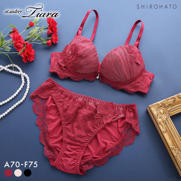 セントオードリー ティアラ ダズリンローズ 3/4カップ ブラジャー ショーツ セット ABCDEF バックレース St.Audrey tiara