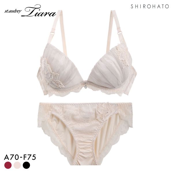セントオードリー ティアラ ダズリンローズ 3/4カップ ブラジャー ショーツ セット ABCDEF バックレース St.Audrey tiara