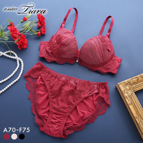 セントオードリー ティアラ ダズリンローズ 3/4カップ ブラジャー ショーツ セット ABCDEF バックレース St.Audrey tiara