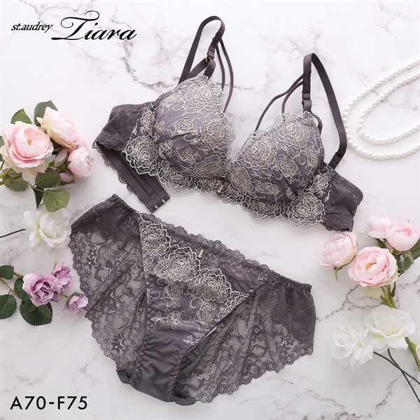 セントオードリー ティアラ シャイニーエレガントローズ 3/4カップ ブラジャー ABCDEF バックレース 大きいサイズ St.Audrey tiara