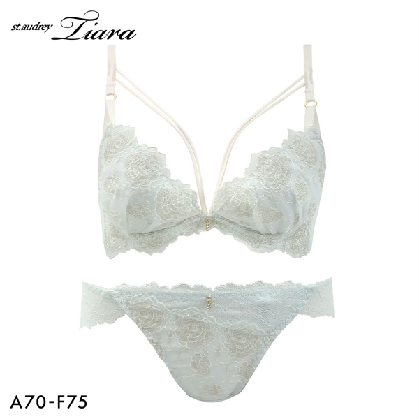 セントオードリー ティアラ シャイニーエレガントローズ 3/4カップ ブラジャー ABCDEF バックレース 大きいサイズ St.Audrey tiara