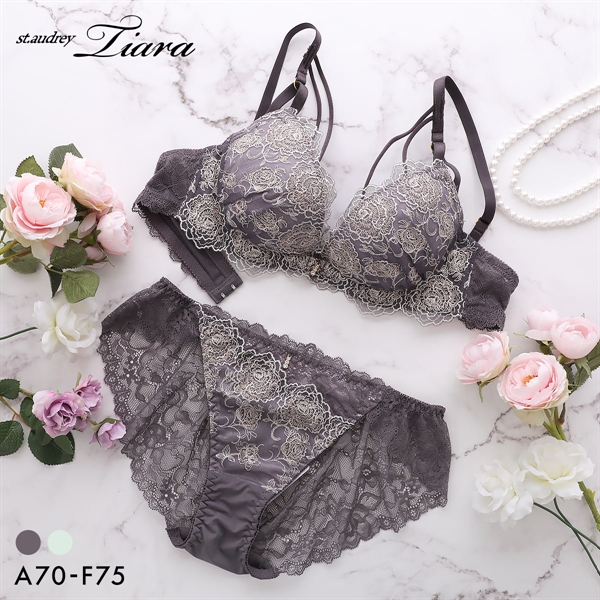セントオードリー ティアラ シャイニーエレガントローズ 3/4カップ ブラジャー ABCDEF バックレース 大きいサイズ St.Audrey tiara