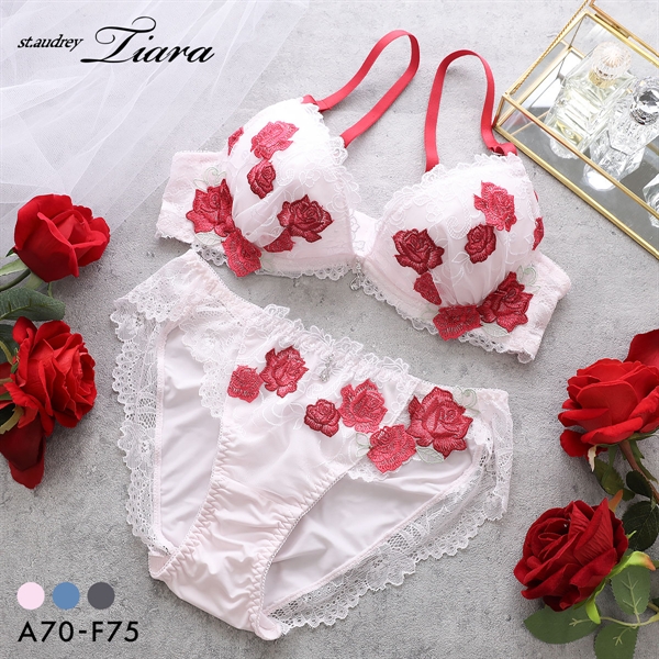 セントオードリー ティアラ ロージ―ガーデン 3/4カップ ブラジャー ショーツ セット ABCDEF バックレース St.Audrey tiara