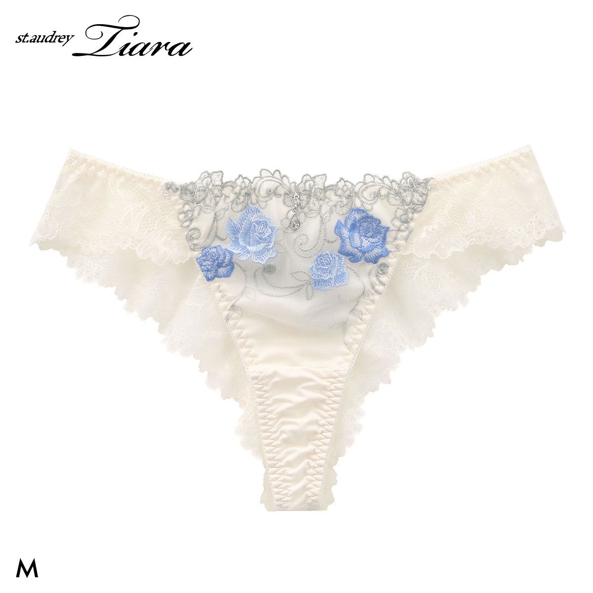 セントオードリー ティアラ ロージーガーデン ショーツ Tバック 総レース バックレース 単品 St.Audrey tiara(BU-ブルー-M)