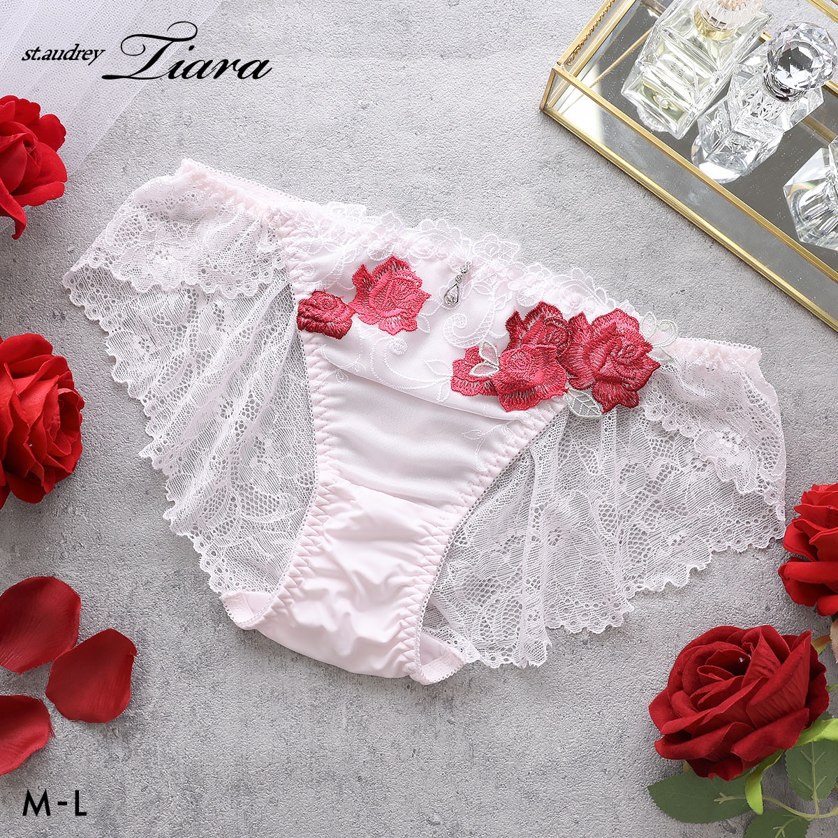 セントオードリー ティアラ ロージーガーデン 総レース バックレース ショーツ 単品 St.Audrey tiara(PI-ピンク-M)