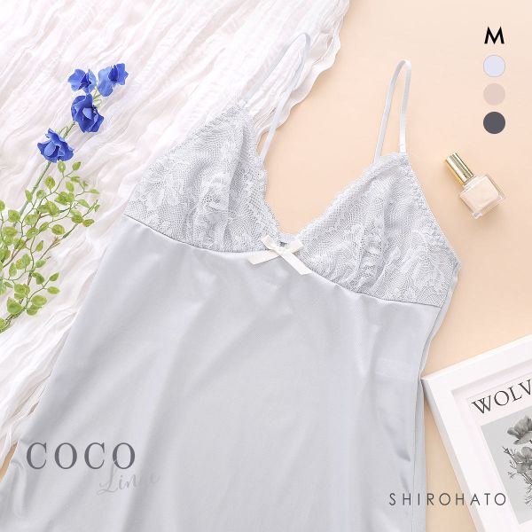 ココランジェ リボンレーシー ランジェリー スリップ 75cm丈 COCO Linge