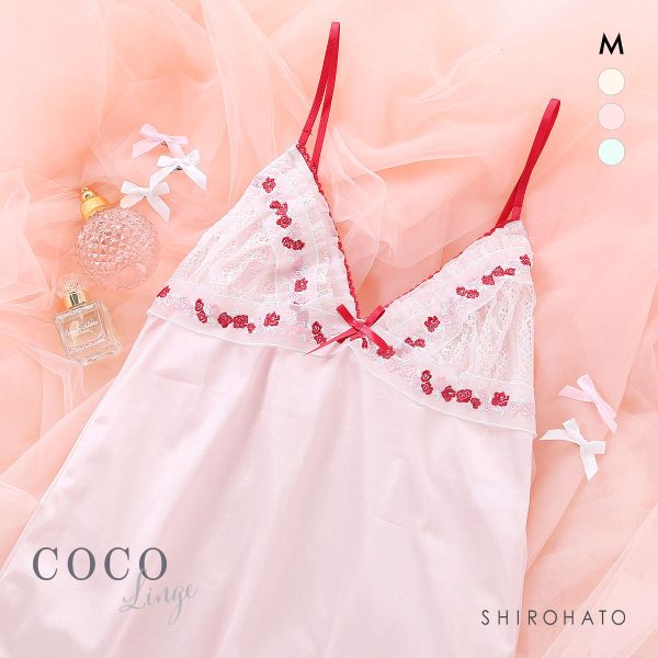 ココランジェ プティフラワーリボン スリップ 75cm ランジェリー COCO Linge