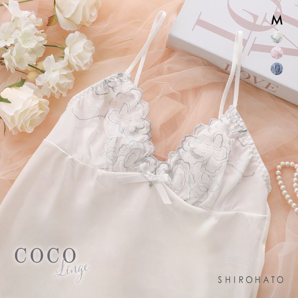 ココランジェ ユーフォリアフラワーシフォン 75cm スリップ ランジェリー COCO Linge