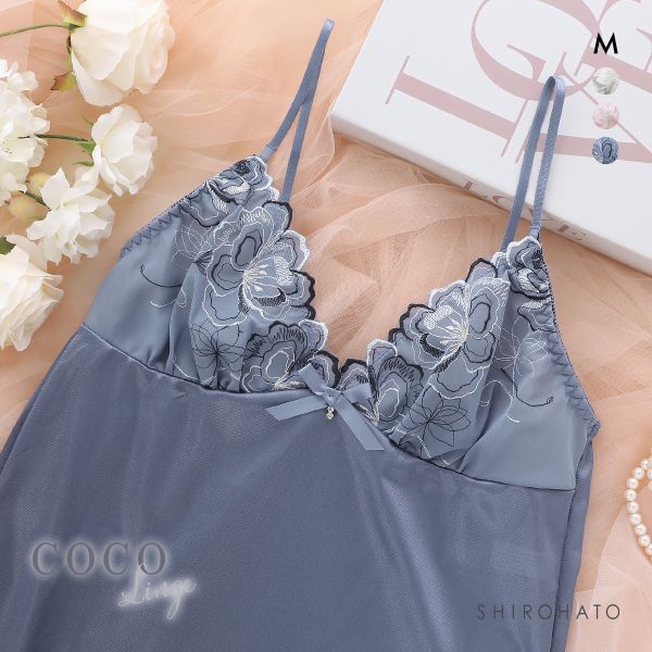 ココランジェ ユーフォリアフラワーシフォン 75cm スリップ ランジェリー COCO Linge