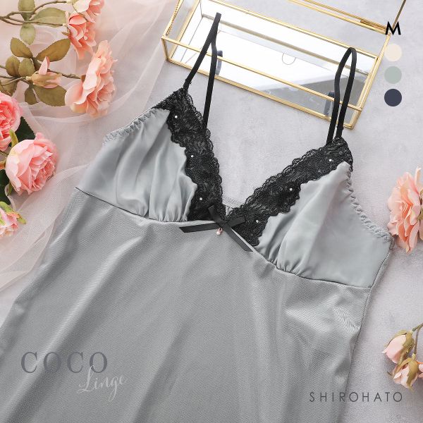ココランジェ クラシカルサテン スリップ ランジェリー COCO Linge