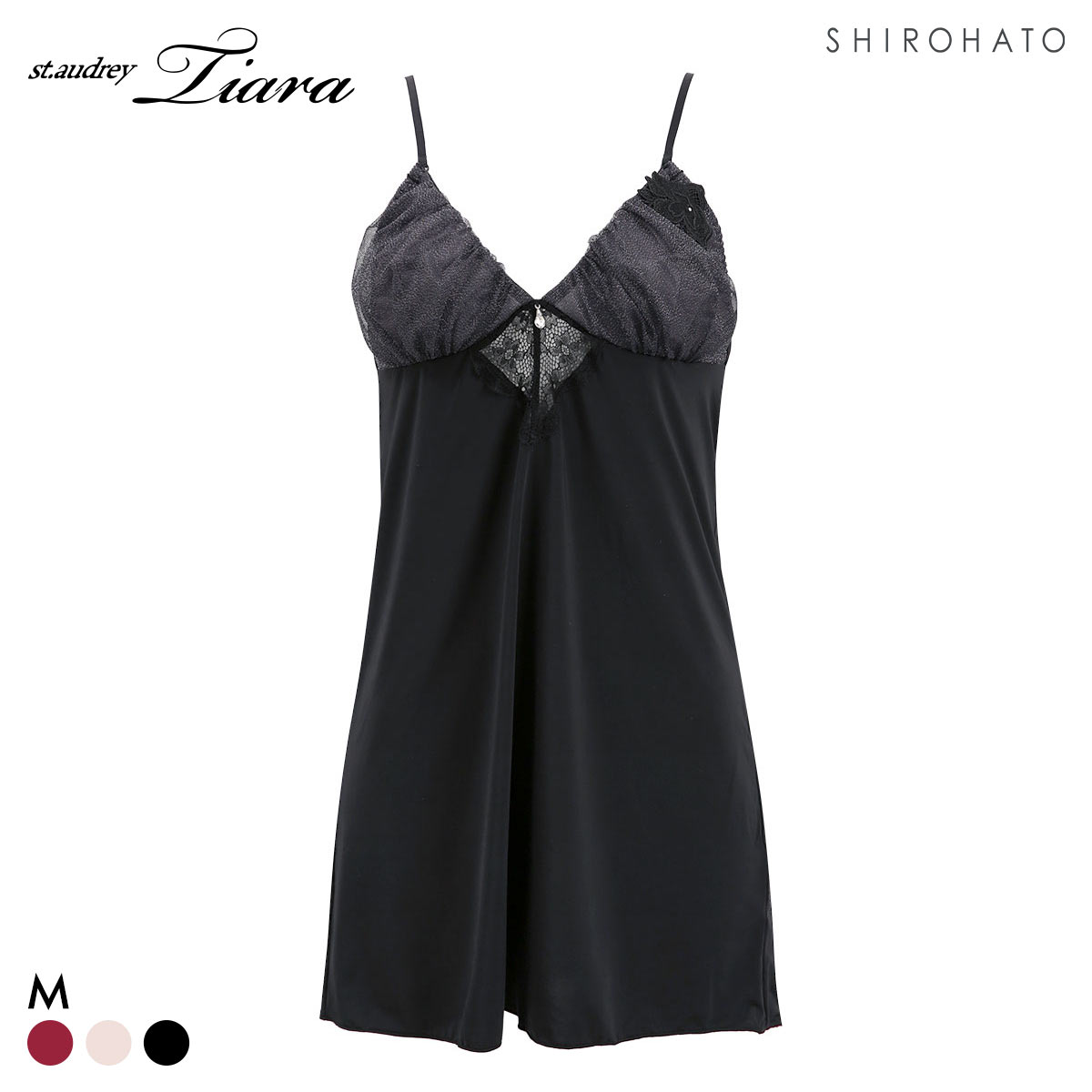 セントオードリー ティアラ ダズリンローズ スリップ ロングキャミソール St.Audrey tiara(BK-ブラック-M-75)