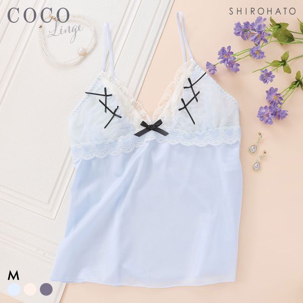 ココランジェ シアーシャーリングリボン ランジェリー キャミソール COCO Linge