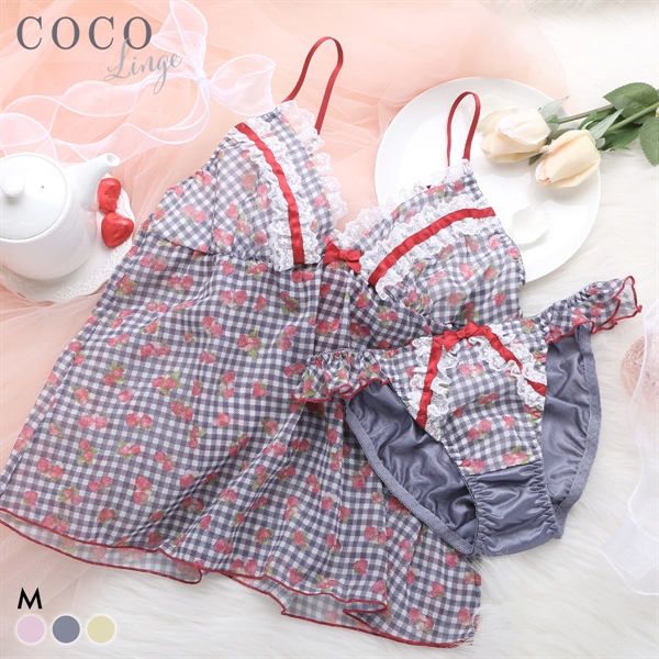 ココランジェ ガーリースウィートストロベリー キャミソールセット キャミソール ショーツ ランジェリー COCO Linge