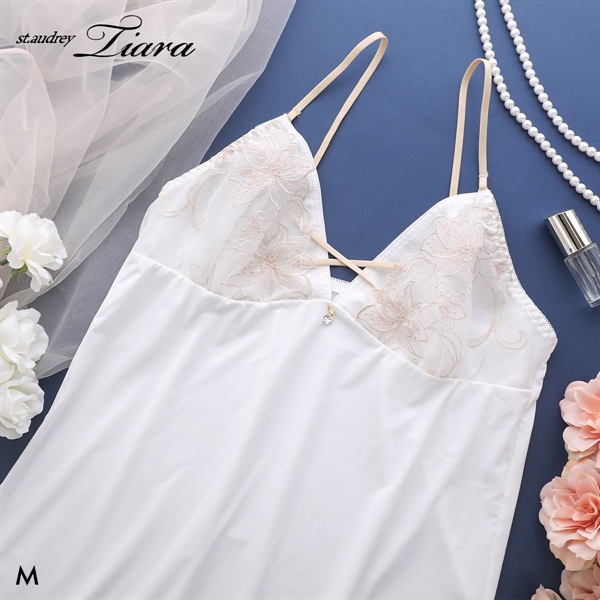 セントオードリー ティアラ グラマラスフラワーコード スリップ ロングキャミソール St.Audrey tiara