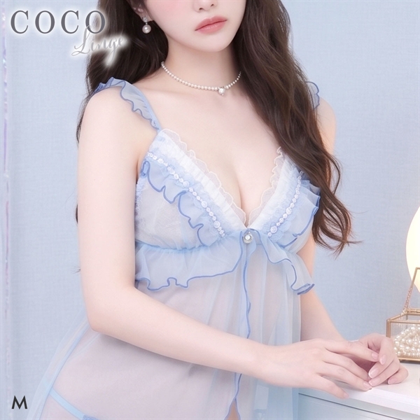 ココランジェ マーメイドジュエル スリップ ベビードール ロングキャミソール 75cm ランジェリー COCO Linge
