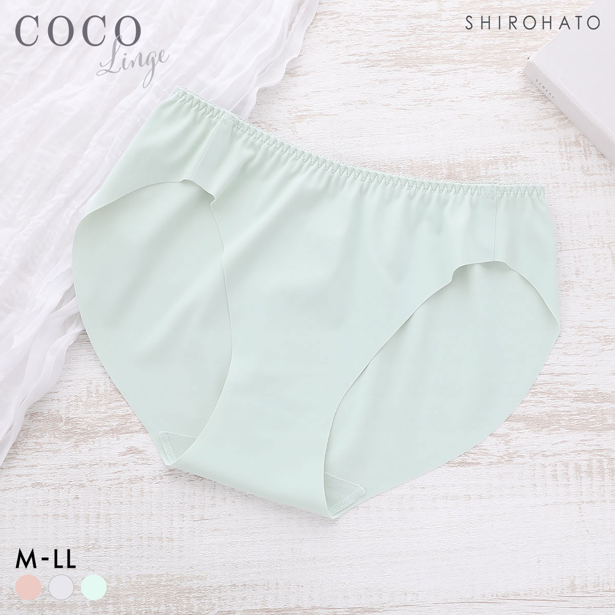ココランジェ ふわふわカップ ノンワイヤー ぺア シームレス ショーツ COCO Linge(MI-ミント-M)