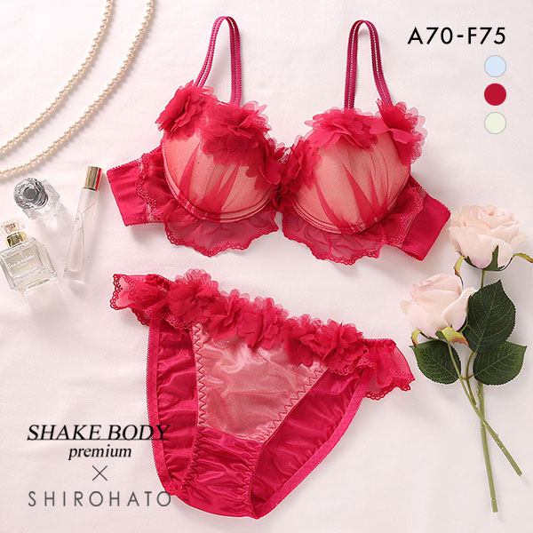 シェイクボディー Shake Body ポップンフラワー SHIROHATO別注 ブラジャー ショーツ セット