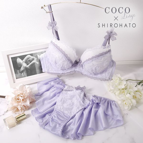 ココランジェ COCO Linge もこもこブロッサム ブラジャー ショーツ セット SHIROHATO別注 谷間 大きいサイズ