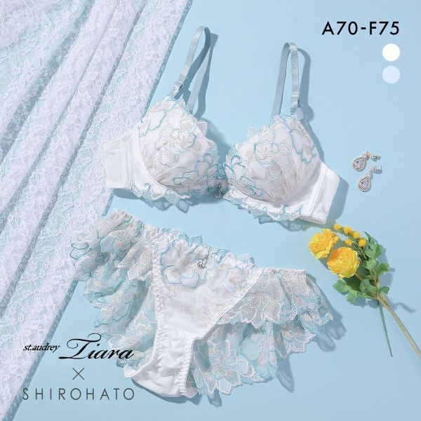 セントオードリーティアラ グロッシークイーン SHIROHATO別注 ブラジャー ショーツ セット レースアップ フレアショーツ バックレース