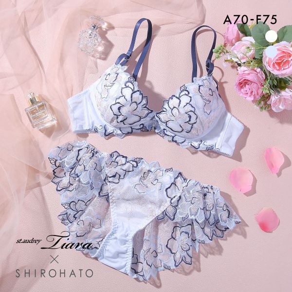 セントオードリーティアラ グロッシークイーン SHIROHATO別注 ブラジャー ショーツ セット レースアップ フレアショーツ バックレース