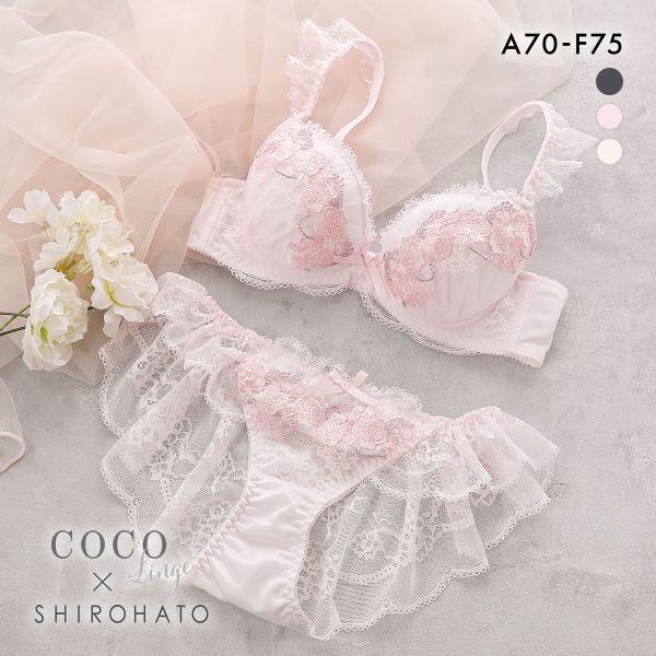 ココランジェ ロイヤルローズドレス ブラジャー ショーツ セット SHIROHATO別注 谷間 バックレース COCO Linge 大きいサイズ