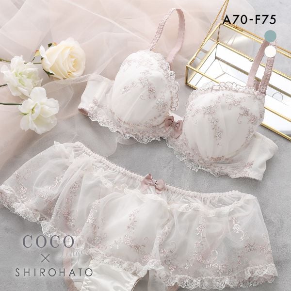 ココランジェ ガーリーガーデン ブラジャー ショーツ セット SHIROHATO別注 COCO Linge 大きいサイズ