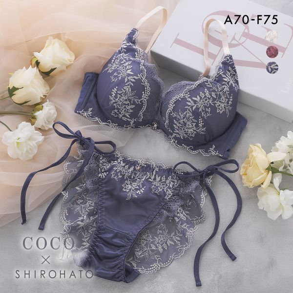 ココランジェ ミスティフローラ SHIROHATO別注 ブラジャー ショーツ セット ABCDEF 大きいサイズ 小さいサイズ COCO Linge