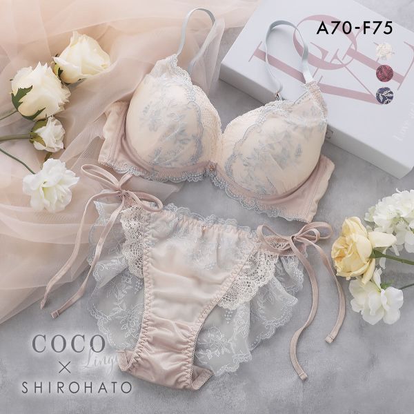 ココランジェ ミスティフローラ SHIROHATO別注 ブラジャー ショーツ セット ABCDEF 大きいサイズ 小さいサイズ COCO Linge ココランジェ ミスティフローラ SHIROHATO別注 ブラジャー ショーツ セット ABCDEF 大きいサイズ 小さいサイズ COCO Linge