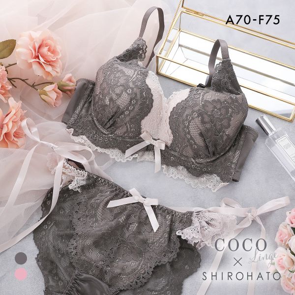ココランジェ レイヤークルールレース ショーツ セット モールド 脇高 脇肉 バックレース サイドリボン SHIROHATO別注 大きいサイズ