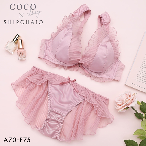 ココランジェ メルティプリーツ ブラジャー フレア ショーツ セット SHIROHATO 別注 COCO Linge