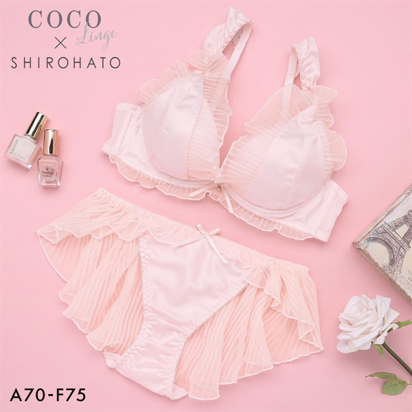 ココランジェ メルティプリーツ ブラジャー フレア ショーツ セット SHIROHATO 別注 COCO Linge