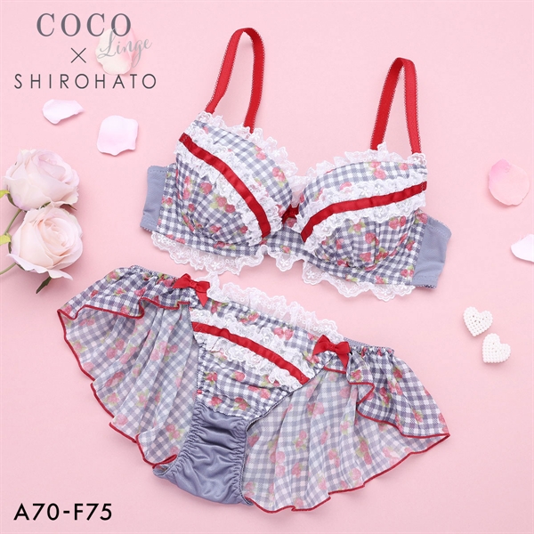 ココランジェ ガーリースウィートストロベリー ブラジャー フレア ショーツ セット SHIROHATO別注 COCO Linge