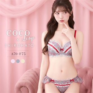 ココランジェ ガーリースウィートストロベリー ブラジャー フレア ショーツ セット SHIROHATO別注 COCO Linge
