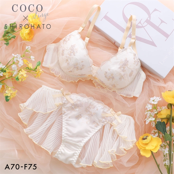 ココランジェ ガーデンアーチブーケ ブラジャー フレア ショーツ セット SHIROHATO 別注 COCO Linge