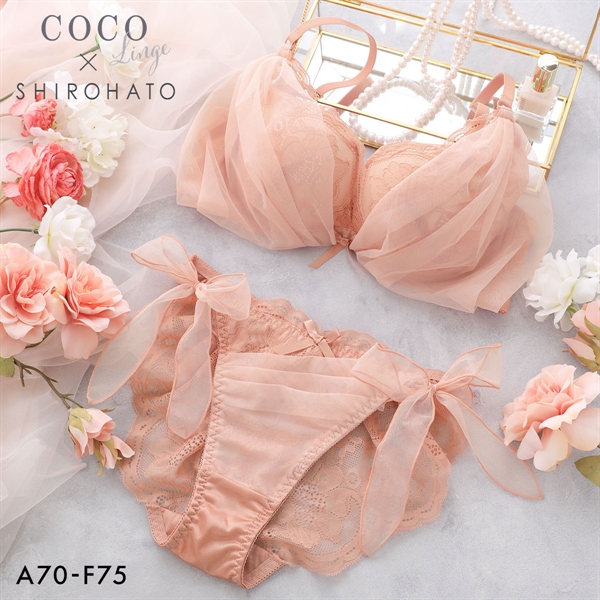 ココランジェ エアリーヴェール SHIROHATO別注 ブラジャー ショーツ セット ABCDEF 大きいサイズ 小さいサイズ COCO Linge